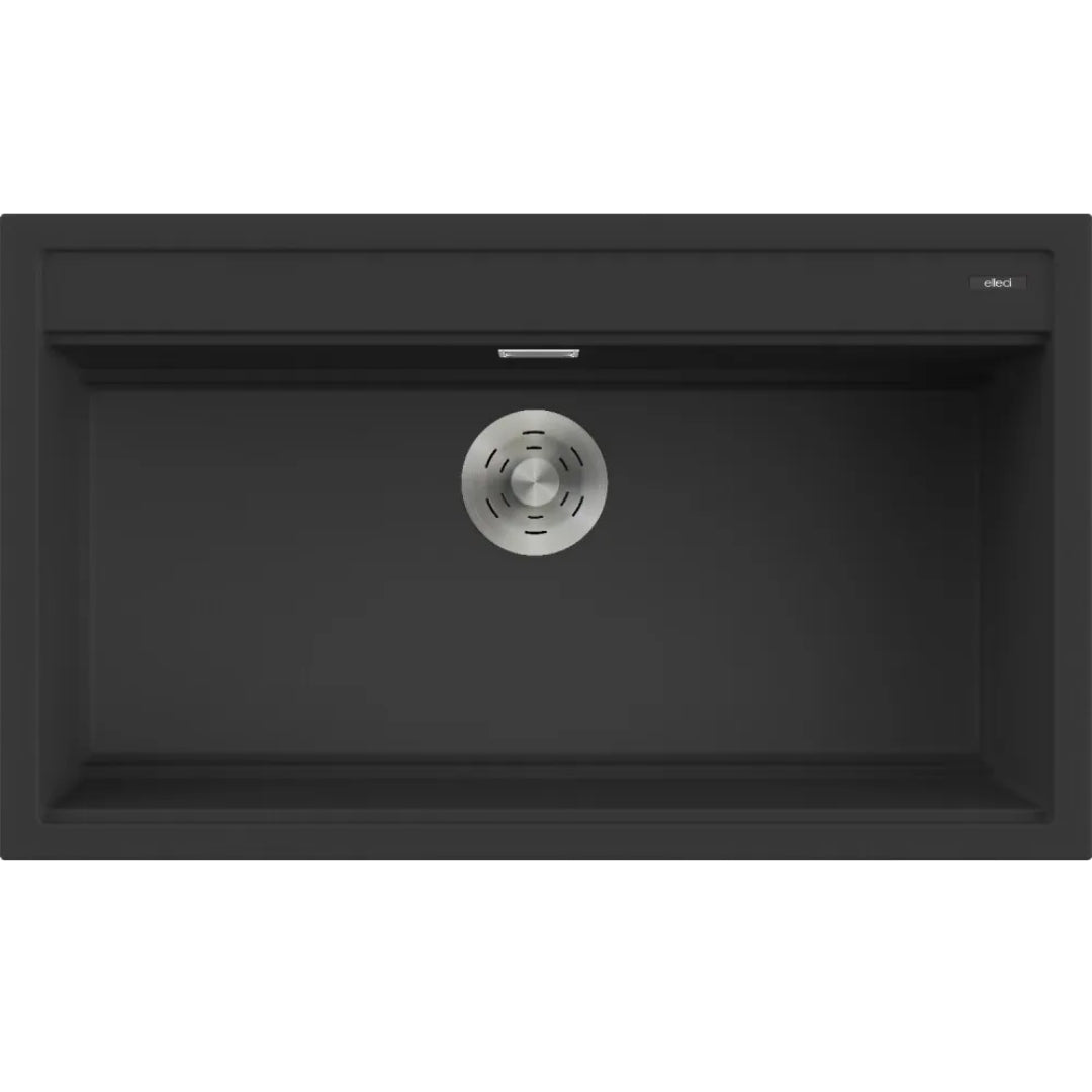ELLECI BEST 360 LGB36040 Lavello Incasso 1 Vasca Sopratop Granitek Nero 40 cm. 86x51
