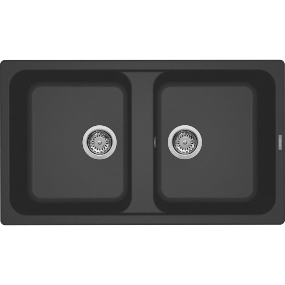 ELLECI LIFE 450 LG245059 Lavello 2 Vasche Granitek Sopratop Antracite G59 cm. 86 x 50