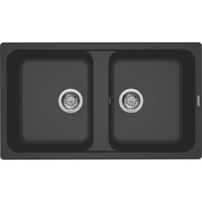 ELLECI LIFE 450 LG245059 Lavello 2 Vasche Granitek Sopratop Antracite G59 cm. 86 x 50