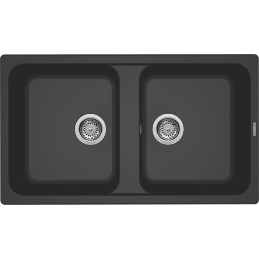 ELLECI LIFE 450 LG245059 Lavello 2 Vasche Granitek Sopratop Antracite G59 cm. 86 x 50