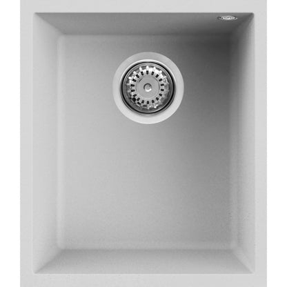 ELLECI QUADRA 100 LGQ10068BSO Lavello Incasso Sottotop 1 Vasca Granitek Bianco Titano cm. 38 x 44