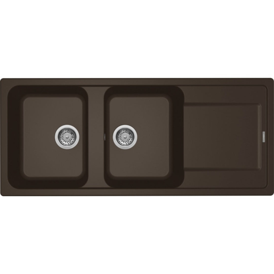 ELLECI LIFE 500 LG250078 Lavello 2 Vasche Gocciolatoio Reversibile Granitek Espresso 116x50