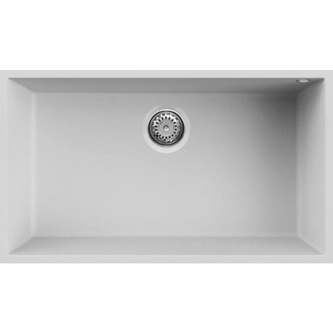 ELLECI QUADRA 130 LGQ13068BSO Lavello Monovasca Sottotop Bianco Titano Granitek cm. 76x44