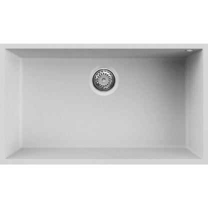 ELLECI QUADRA 130 LGQ13068BSO Lavello Monovasca Sottotop Bianco Titano Granitek cm. 76x44