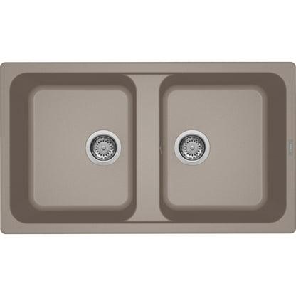 ELLECI LIFE 450 LG245043 LIFE 450 Lavello da Incasso Sopratop 2 Vasche Granitek cm. 86 × 50