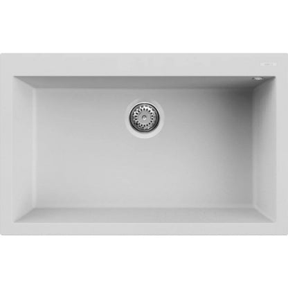 ELLECI QUADRA 130 LGQ13068 Lavello 1 Vasca Sopratop Granitek Bianco Titano G68 cm. 79x50