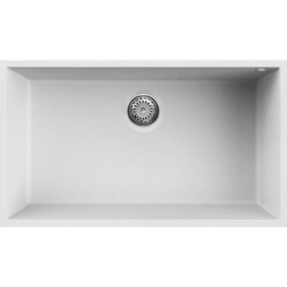 ELLECI QUADRA 130 LKQ13096BSO Lavello 1 Vasca Sottotop Keratek Bianco Kera K96 cm. 76 x 44
