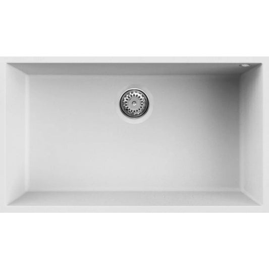 ELLECI QUADRA 130 LKQ13096BSO Lavello 1 Vasca Sottotop Keratek Bianco Kera K96 cm. 76 x 44