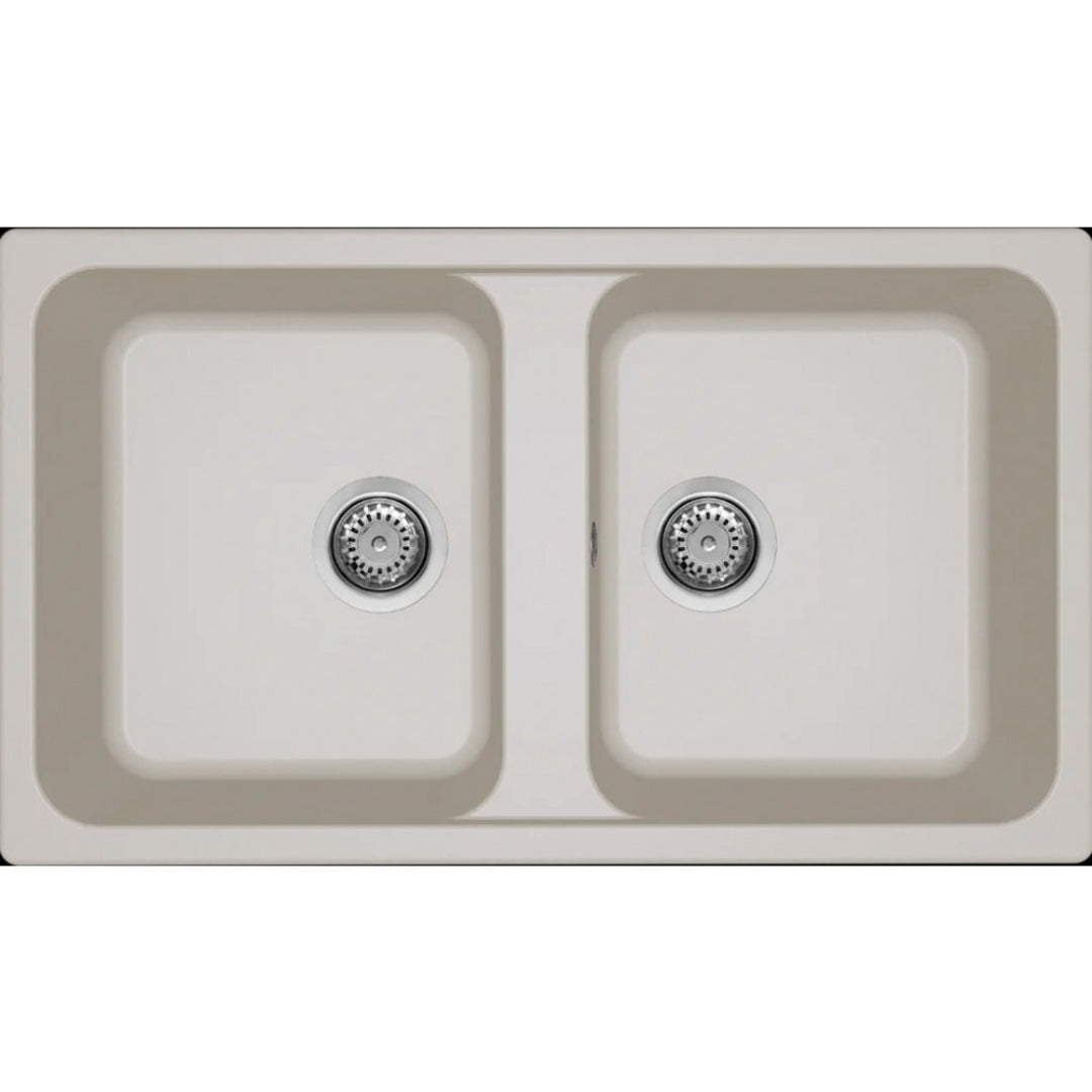 ELLECI LIFE 450 LG245039 Lavello 2 Vasche Granitek Bianco Soft Reversibile cm. 86 x 50