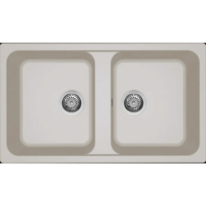 ELLECI LIFE 450 LG245039 Lavello 2 Vasche Granitek Bianco Soft Reversibile cm. 86 x 50