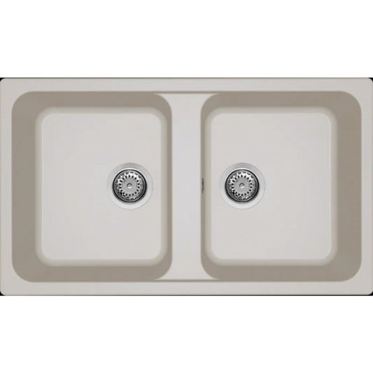 ELLECI LIFE 450 LG245039 Lavello 2 Vasche Granitek Bianco Soft Reversibile cm. 86 x 50