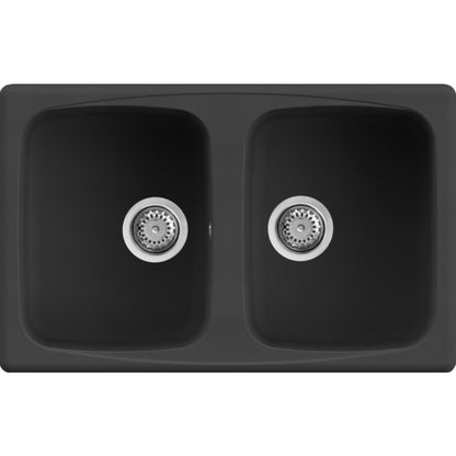 ELLECI MASTER 350 LGM35040 Lavello 2 Vasche Reversibile Sopratop Granitek Nero G40 cm 79x50