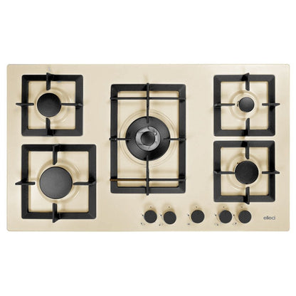 ELLECI PLANO 90 PGSP90151CS Piano Cottura 5 Fuochi Tripla Corona Avena 51 cm. 86 x 51