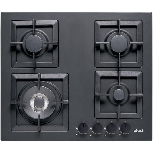 ELLECI PLANO 60 PGSP60140WS Piano Cottura Gas 4 Fuochi Griglie Ghisa Nero G40 cm. 60 x 51