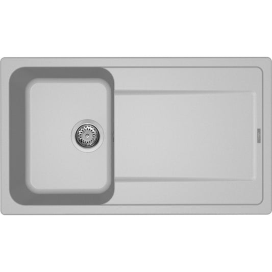 ELLECI LIFE 400 LM240079 Lavello 1 Vasca Gocciolatoio Reversibile Incasso Sopratop Aluminium 79 cm. 86 x 50