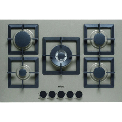 ELLECI PLANO 75 TCC PGSP75143CS Piano Cottura Incasso Gas con 5 Fuochi Tortora 43 cm. 75 x 51