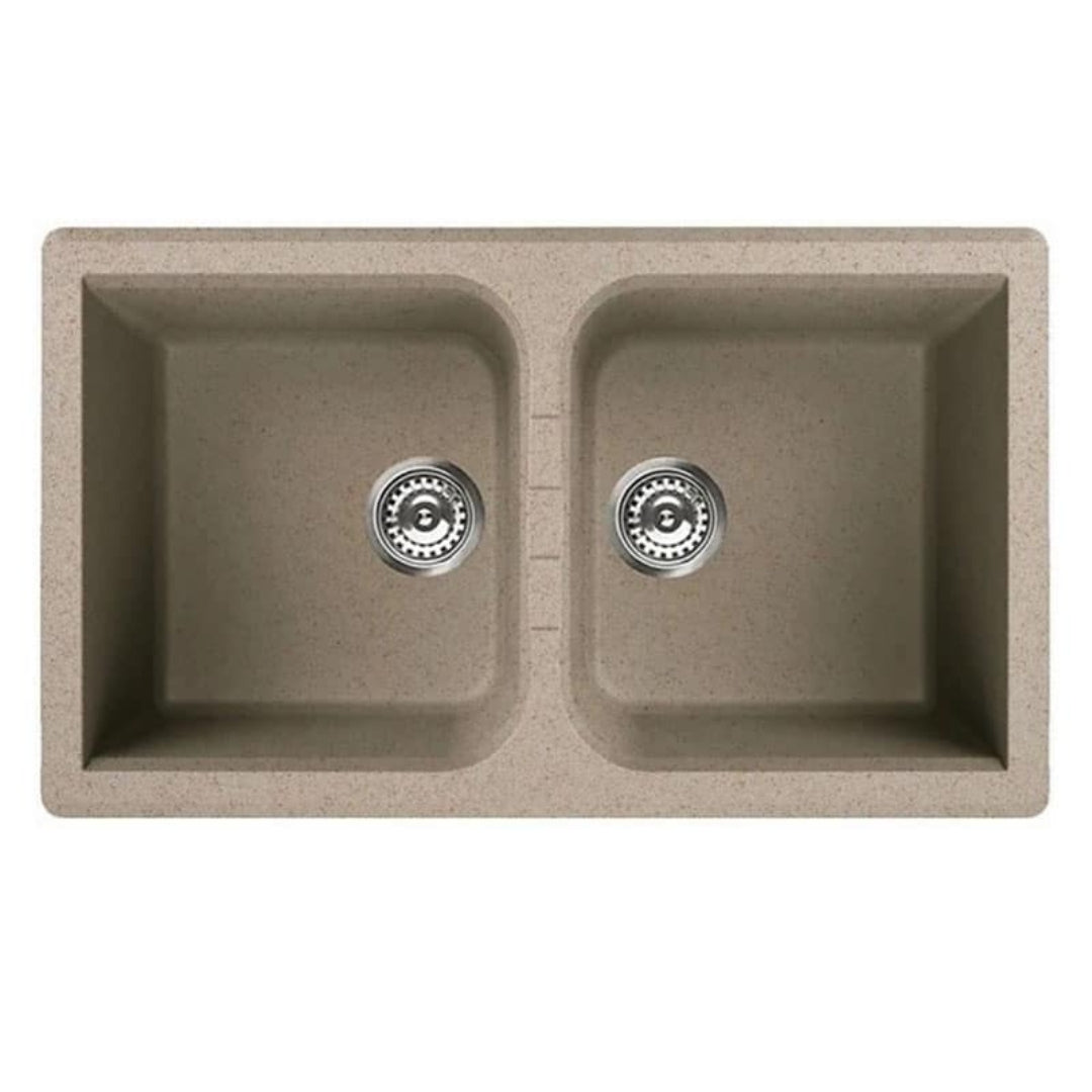 ELLECI VENICE 450 LGN45051 Lavello Cucina 2 Vasche Granitek Incasso Sopratop Avena 51 cm. 86 x 50