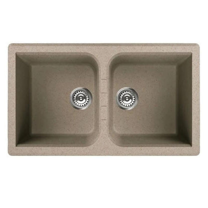 ELLECI VENICE 450 LGN45051 Lavello Cucina 2 Vasche Granitek Incasso Sopratop Avena 51 cm. 86 x 50
