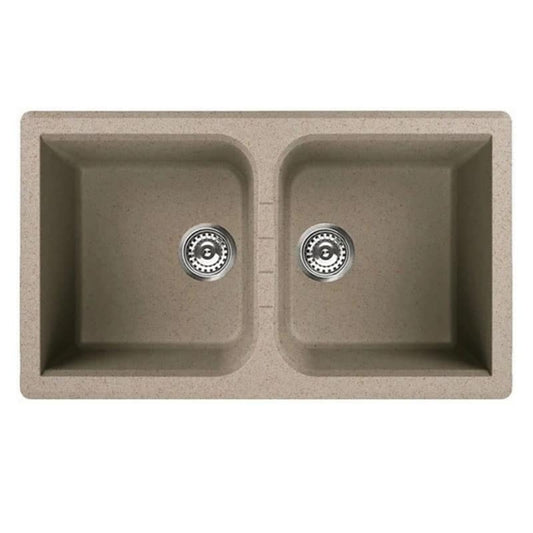 ELLECI VENICE 450 LGN45051 Lavello Cucina 2 Vasche Granitek Incasso Sopratop Avena 51 cm. 86 x 50