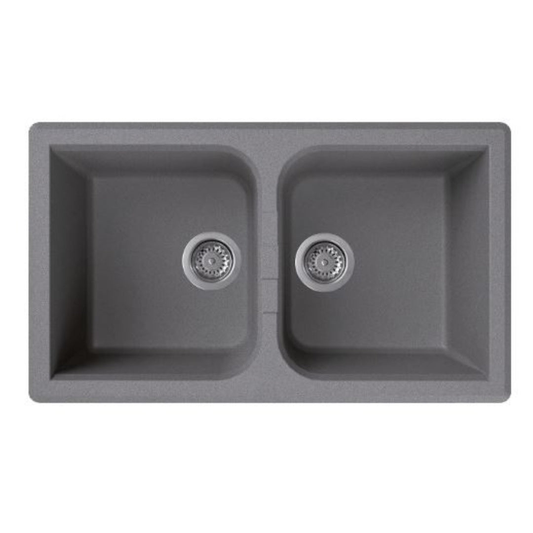 ELLECI VENICE 450 LGN45048 Lavello 2 Vasche Sopratop Granitek Cemento G48 cm. 86x50