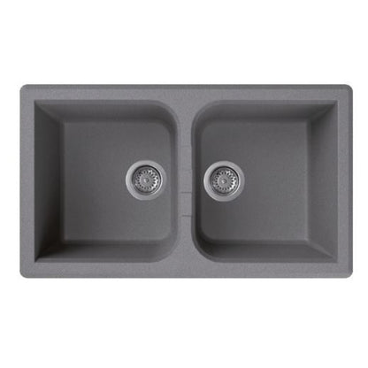 ELLECI VENICE 450 LGN45048 Lavello 2 Vasche Sopratop Granitek Cemento G48 cm. 86x50