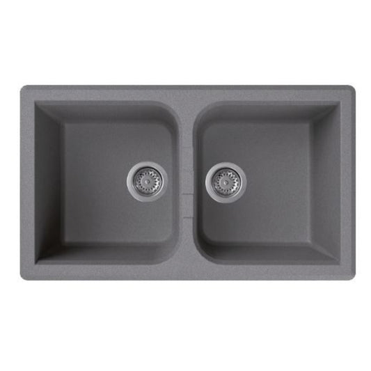 ELLECI VENICE 450 LGN45048 Lavello 2 Vasche Sopratop Granitek Cemento G48 cm. 86x50