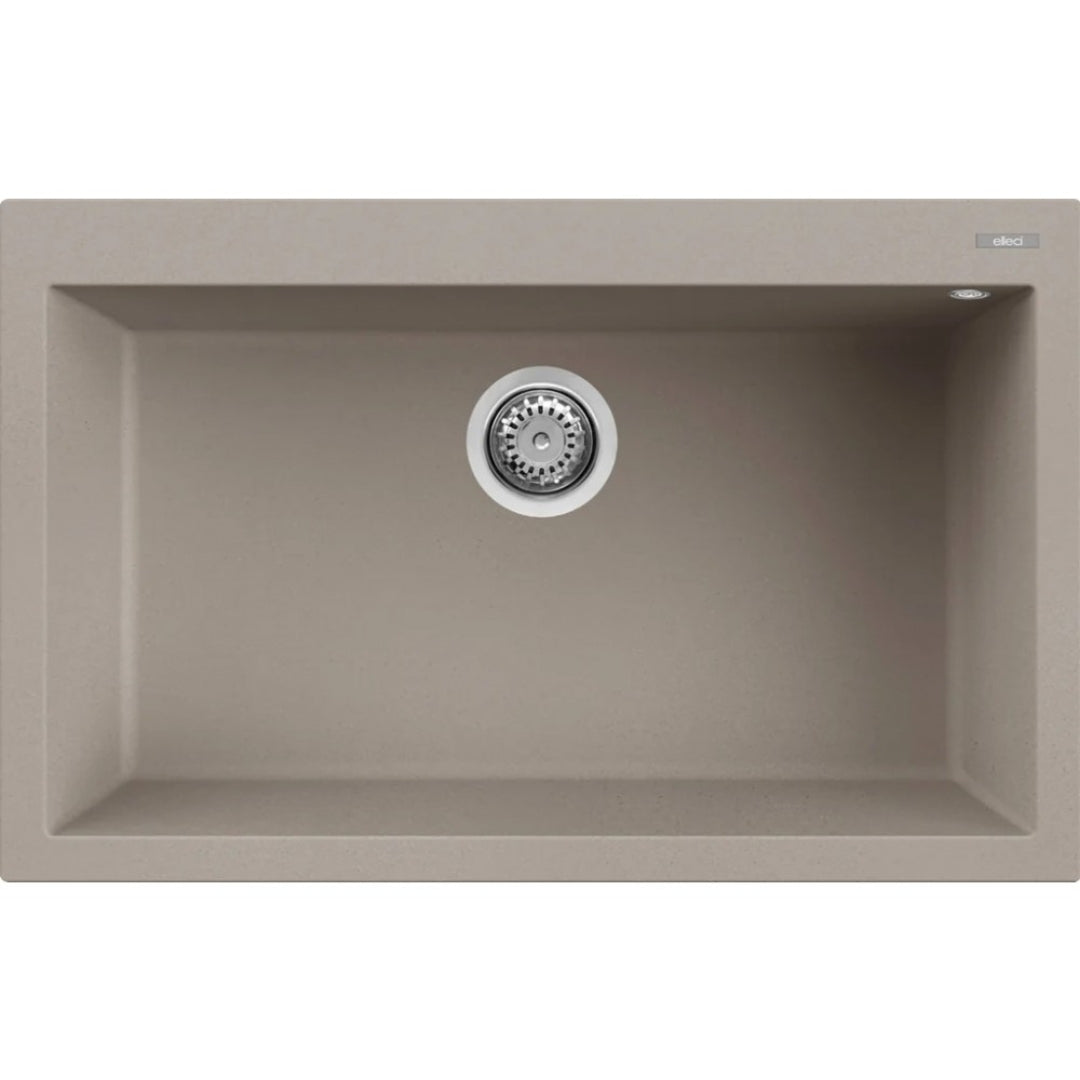 ELLECI QUADRA 130 LGQ13043 Lavello 1 Vasca Sopratop Granitek Tortora cm. 79 x 50
