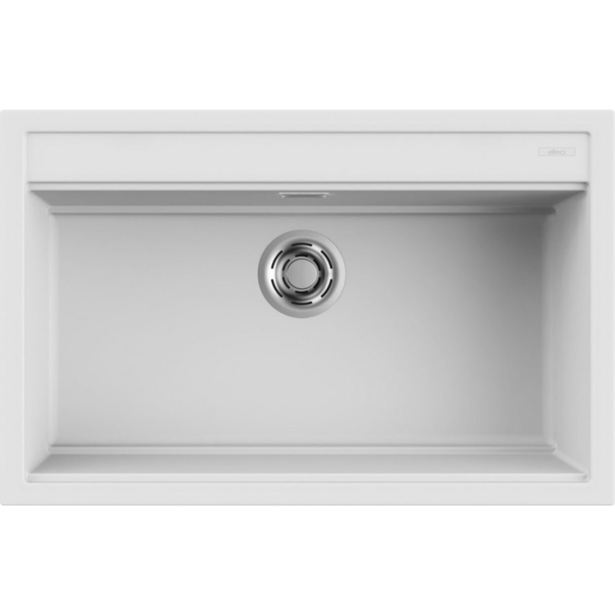 ELLECI BEST 130 LKB13096 Lavello Monovasca Incasso Sopratop Keratek Bianco Kera cm. 79 x 51