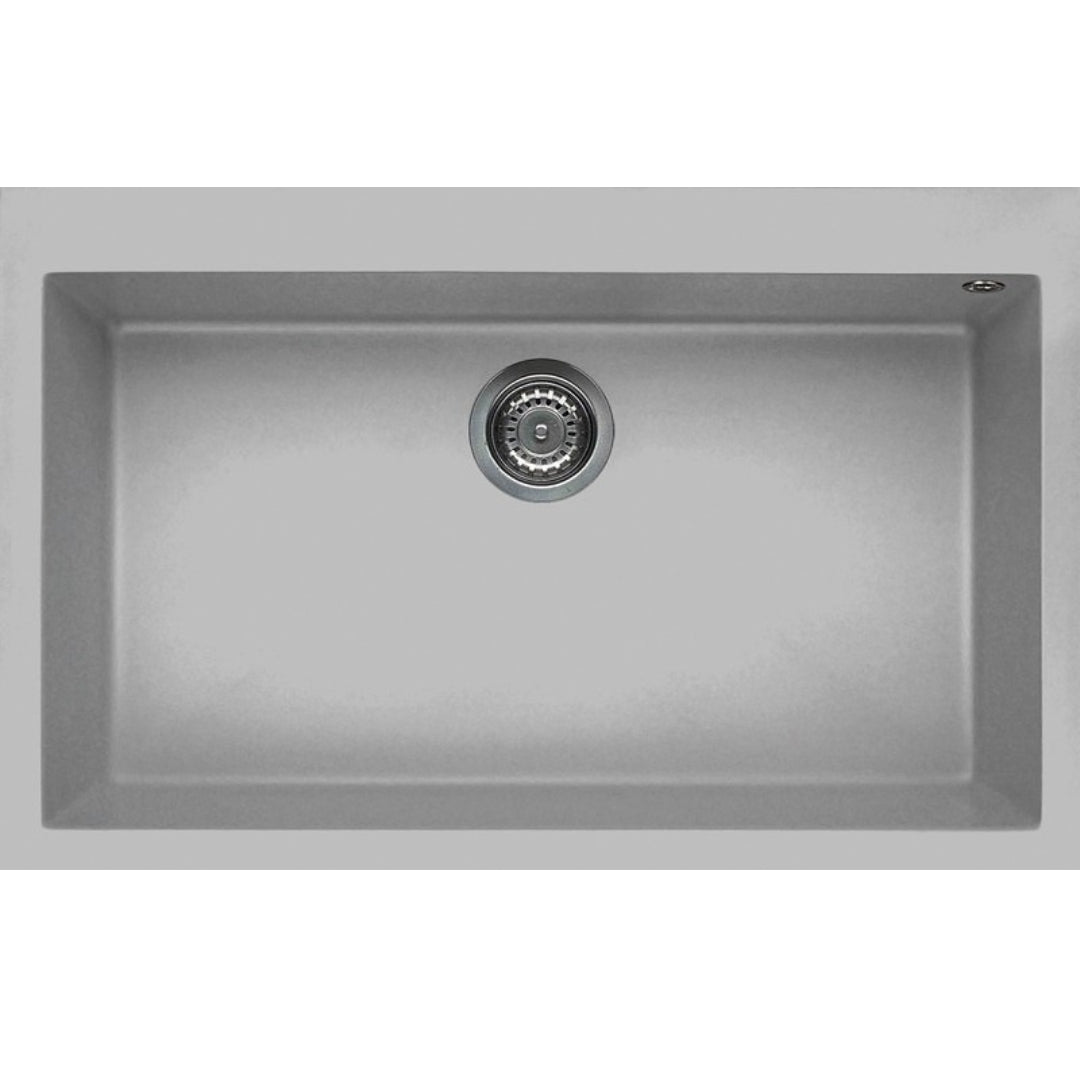 ELLECI QUADRA 130 LMQ13079 Lavello 1 Vasca Aluminium Incasso Sopratop Granitek cm 79 x 50