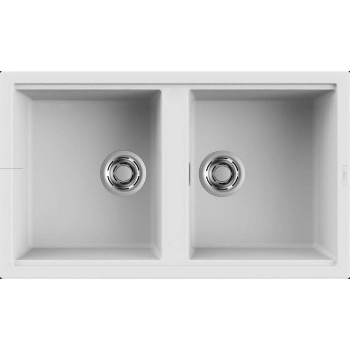 ELLECI BEST 450 LKB45096 Lavello 2 Vasche Incasso Sopratop Bianco Kera K96 cm. 86 x 51