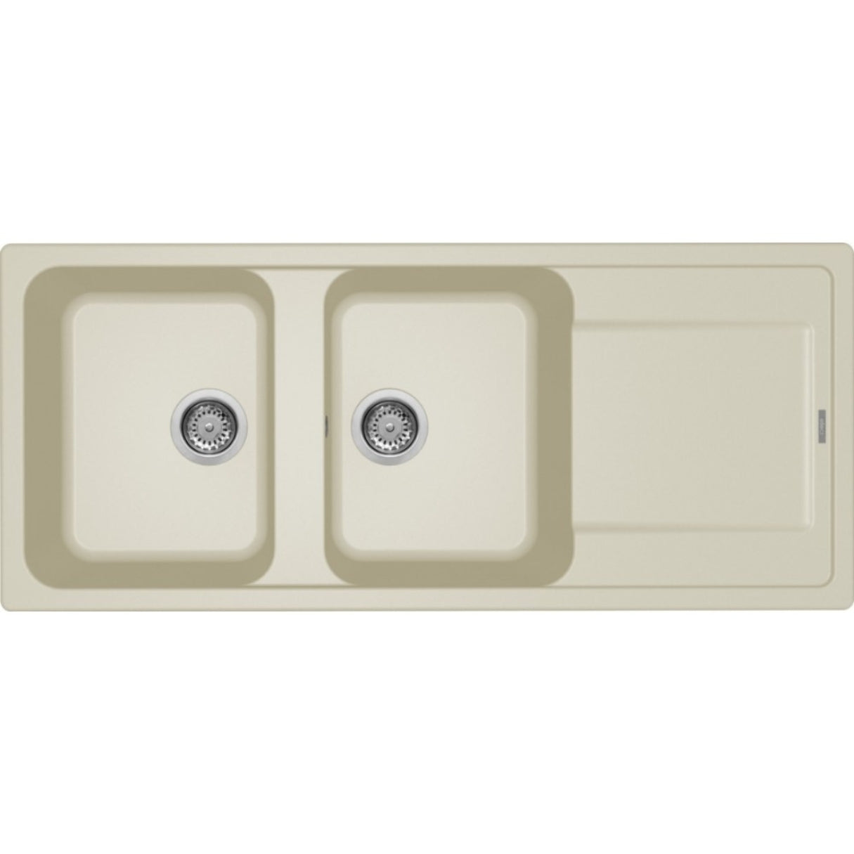 ELLECI LIFE 500 LG250062 Lavello Cucina 2 Vasche Gocciolatoio Reversibile Sopratop Granitek Bianco Antico G62 cm. 116 x 50