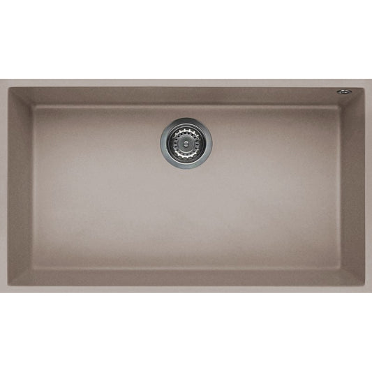 ELLECI QUADRA 130 LGQ13043BSO Lavello Sottotop 1 Vasca Granitek Tortora 76x44 cm