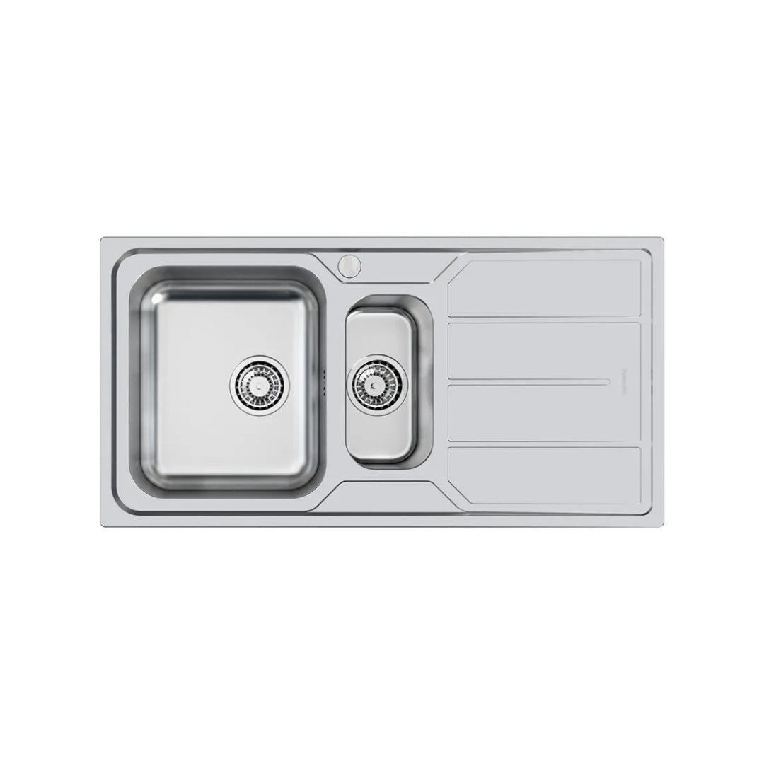FOSTER ELETTRA 5197062 Lavello Incasso Sopratop Acciaio Inox 1 Vasca e 1/2 Sinistra cm. 97 x 50