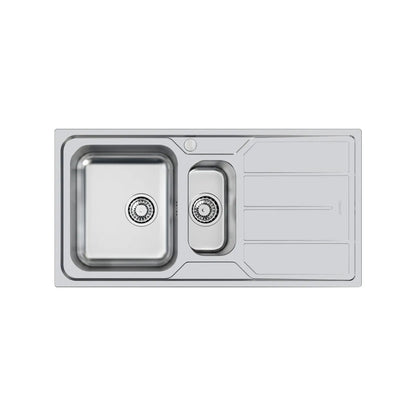 FOSTER ELETTRA 5197062 Lavello Incasso Sopratop Acciaio Inox 1 Vasca e 1/2 Sinistra cm. 97 x 50
