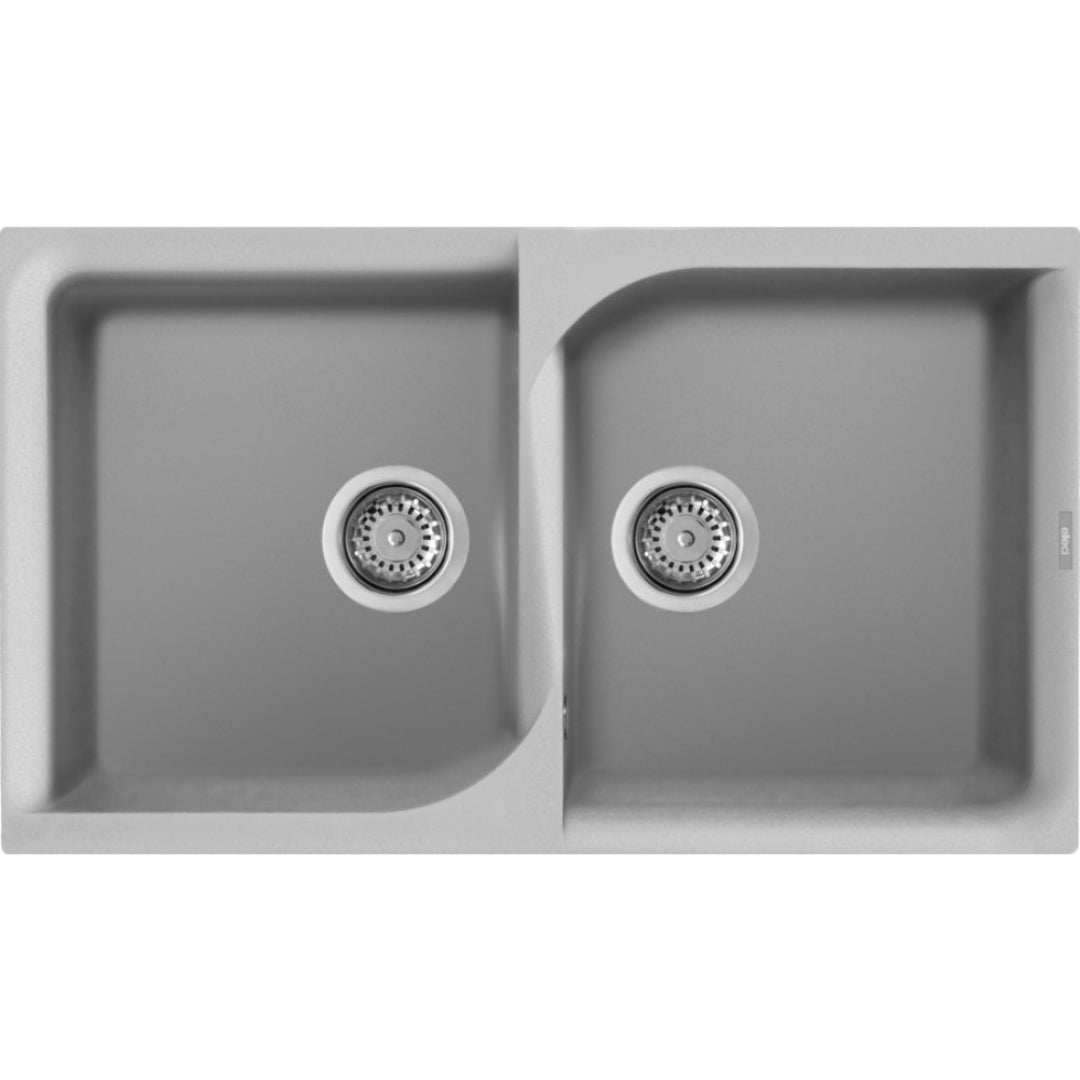 ELLECI EGO LME45079 Lavello 2 Vasche Sopratop Granitek Aluminium M79 cm. 86 x 50