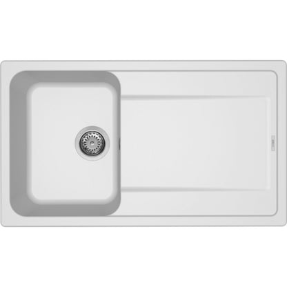 ELLECI LIFE 400 LG240068 Lavello 1 Vasca Gocciolatoio Reversibile Sopratop Granitek Bianco Titano G68 cm. 86 x 50