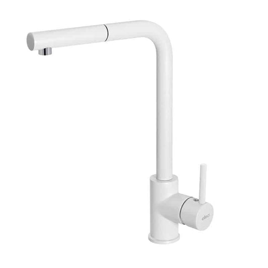 ELLECI TRAIL PLUS MKKTRP96 Rubinetto Miscelatore Cucina Doccetta Estraibile Monocomando Bianco Kera