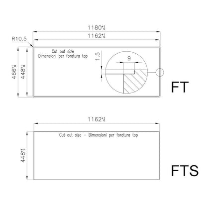 FOSTER S4000 LINE XL 7284042 Piano Cottura Gas in Acciaio Inox Satinato 4 Fuochi cm. 118 x 46,5