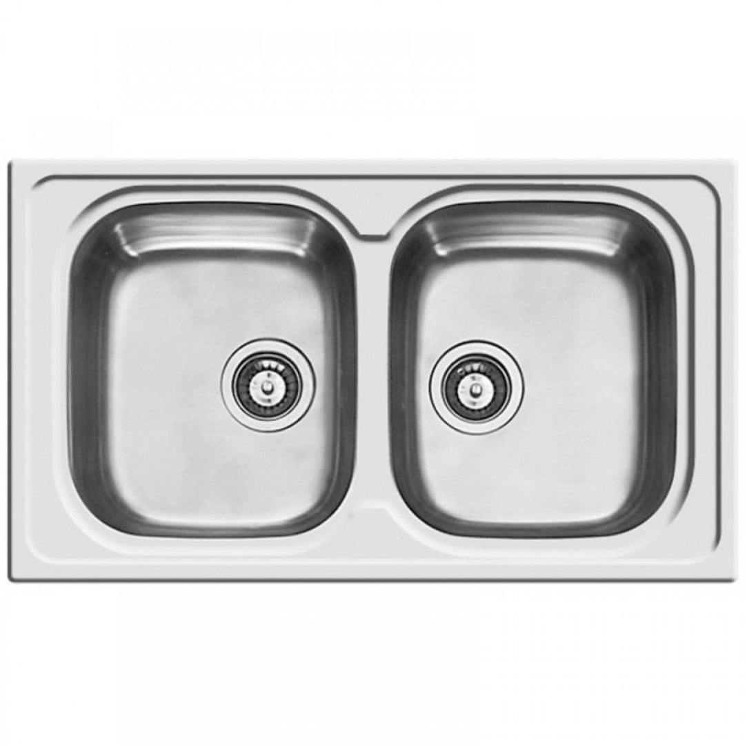 ELLECI LIK450SAC SKY 450 Lavello Cucina 2 Vasche in Acciaio Inox cm. 86 x 50