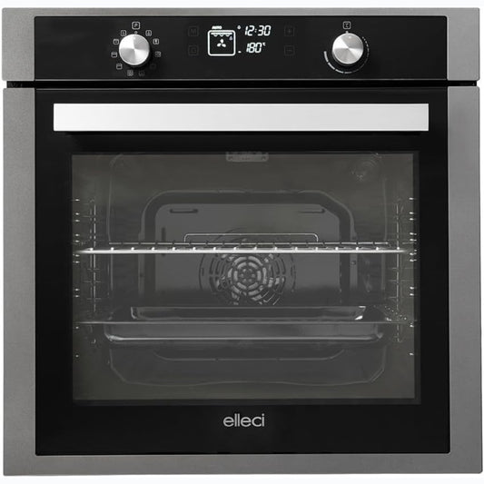 ELLECI PLANO PLUS FMPP60273NS Forno Incasso 78L A+ Metaltek 73 Titanium cm. 60 x 60
