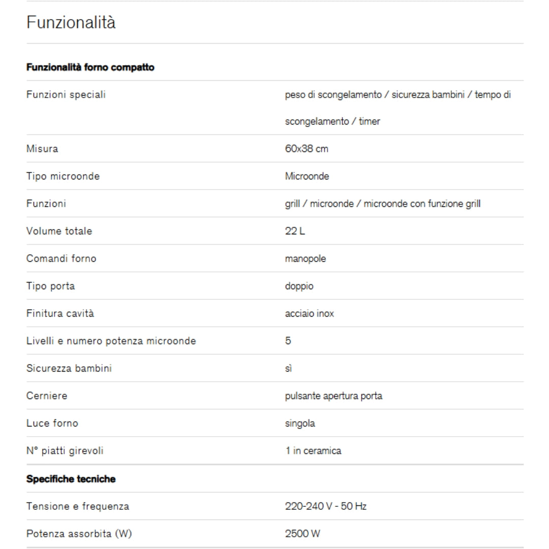 F.LLI BERTAZZONI MODERN F383MODMWSGNE Forno Microonde Combinato da Incasso Nero cm. 60 x 40
