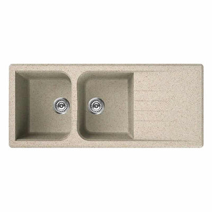 ELLECI VENICE 500 LGN50051 Lavello Cucina 2 Vasche Gocciolatoio Granitek Avena 51 cm. 116 x 50