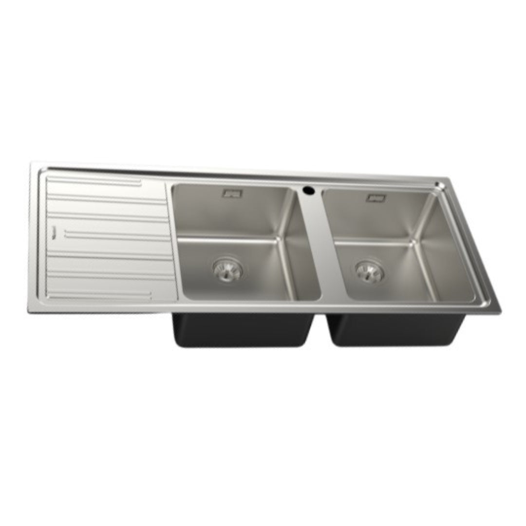 FOSTER KF 3271051 Lavello Cucina Inox 2 Vasche Destra Gocciolatoio Incasso Sopratop cm. 116 x 50