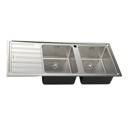 FOSTER KF 3271051 Lavello Cucina Inox 2 Vasche Destra Gocciolatoio Incasso Sopratop cm. 116 x 50