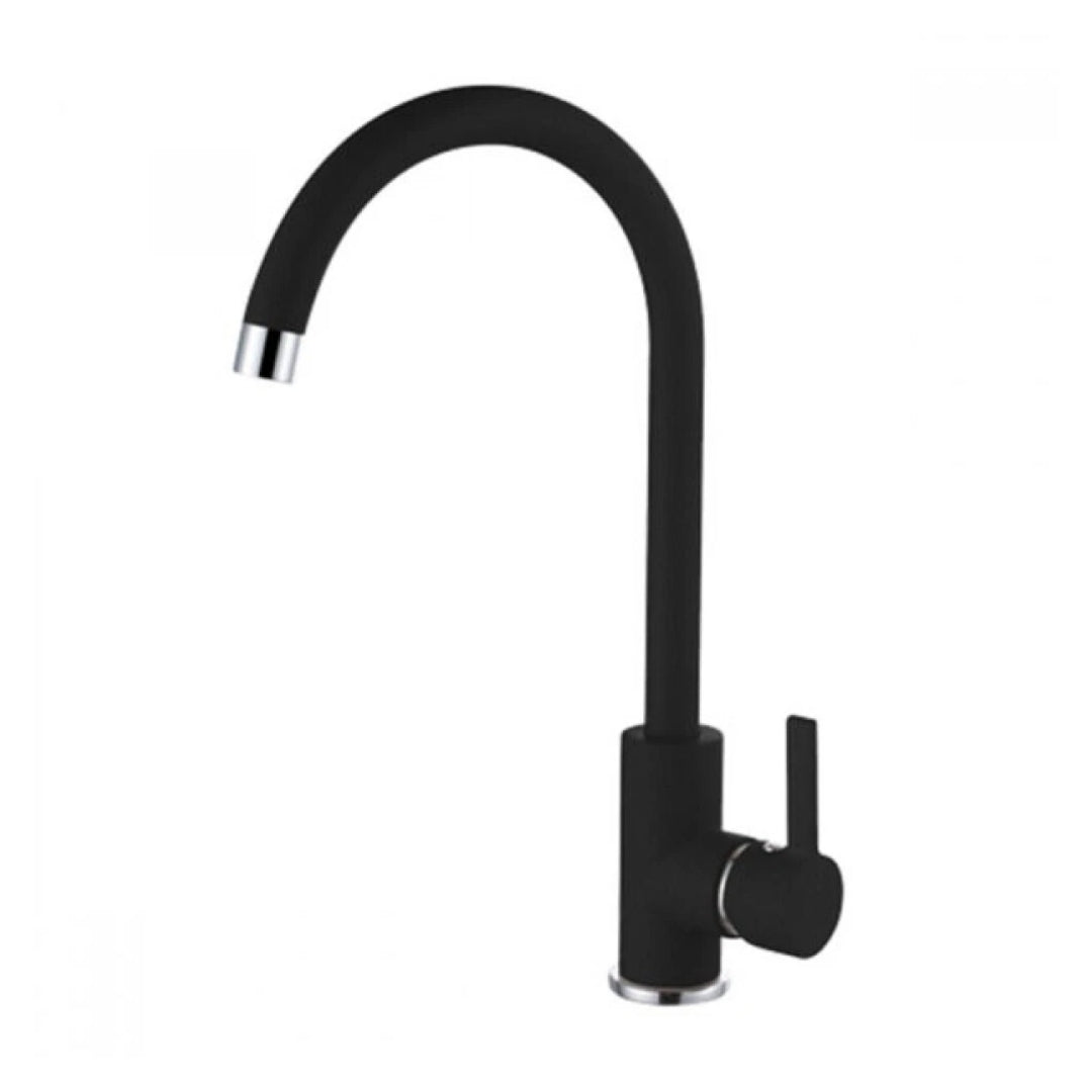 ELLECI MGKC0140 Rubinetto Miscelatore Canna Alta Lavello Girevole Granitek Nero 40