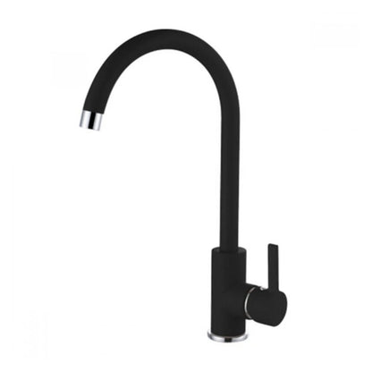 ELLECI MGKC0140 Rubinetto Miscelatore Canna Alta Lavello Girevole Granitek Nero 40