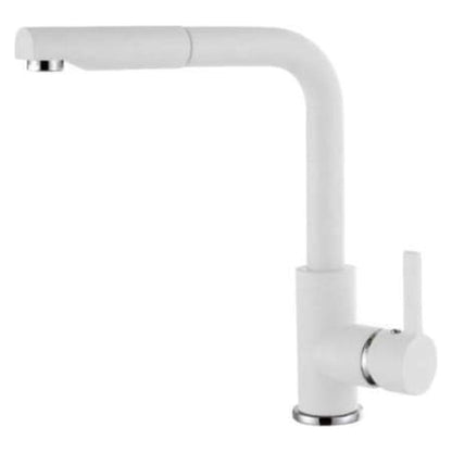 ELLECI MGKC0268 Rubinetto Miscelatore Cucina Girevole Doccetta Estraibile Bianco Titano 68