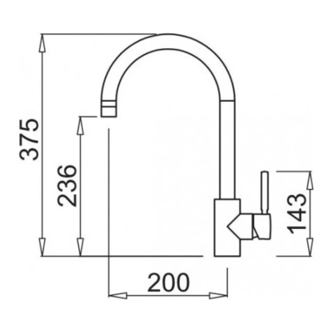 ELLECI MGKCLO40 Rubinetto Miscelatore Cucina Monocomando Lavello Nero 40 Cloud