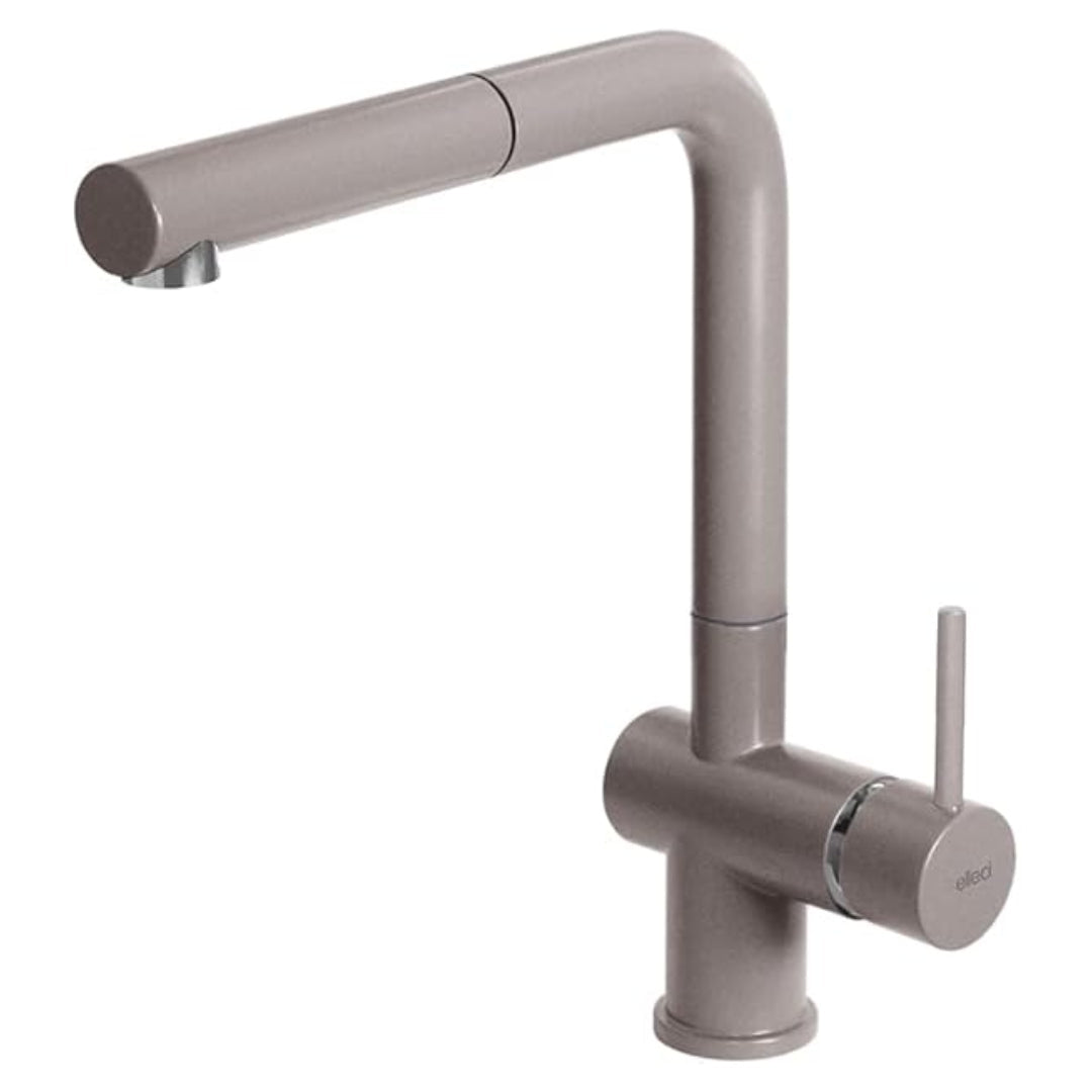 ELLECI MGKSTP43 Miscelatore Cucina con Doccetta Estraibile Canna Girevole Tortora 43