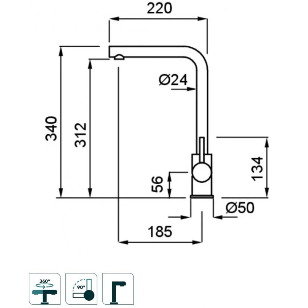 ELLECI MGKTRA43 Rubinetto Cucina Miscelatore Lavello Cucina Tortora 43 Trail
